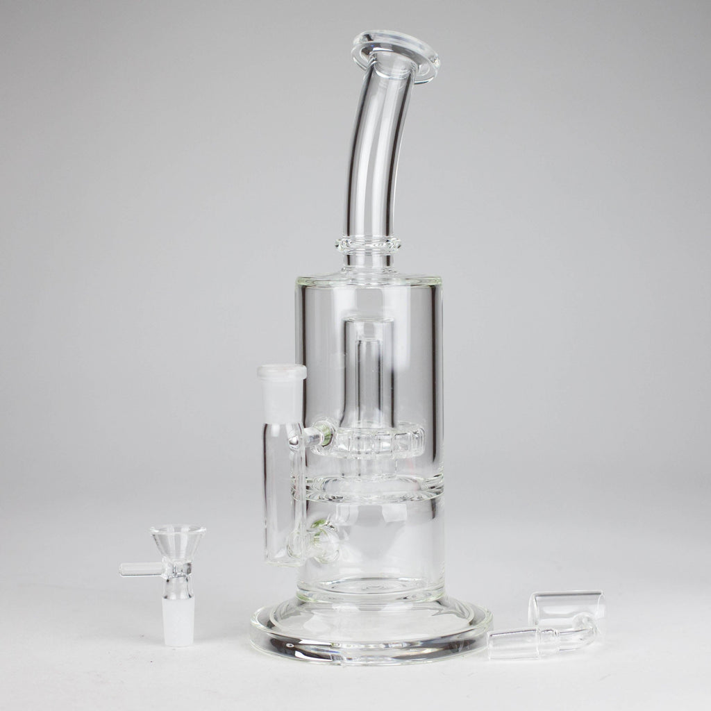 9" 2-in-1 Color accented Glass Dag Rig with Percolator