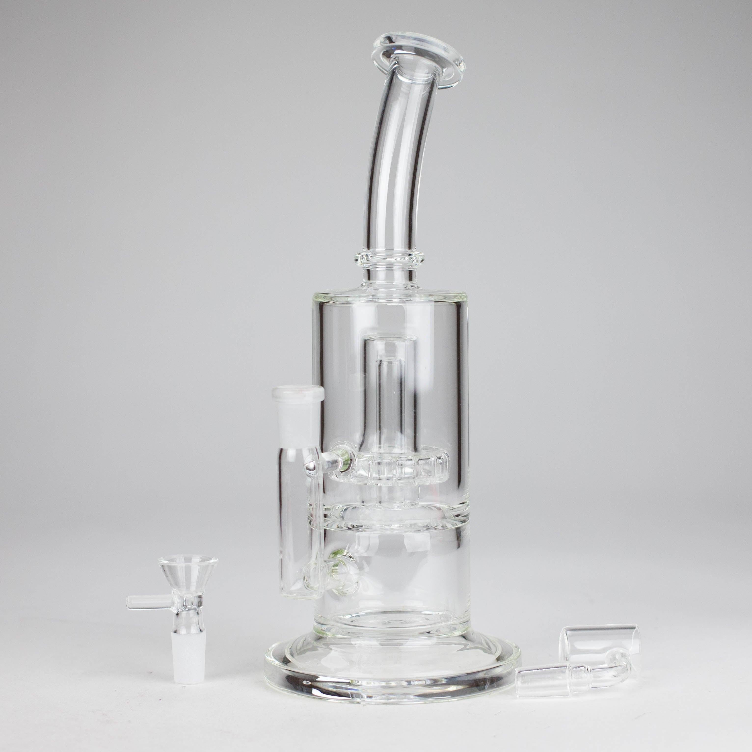 9" 2-in-1 Color accented Glass Dag Rig with Percolator
