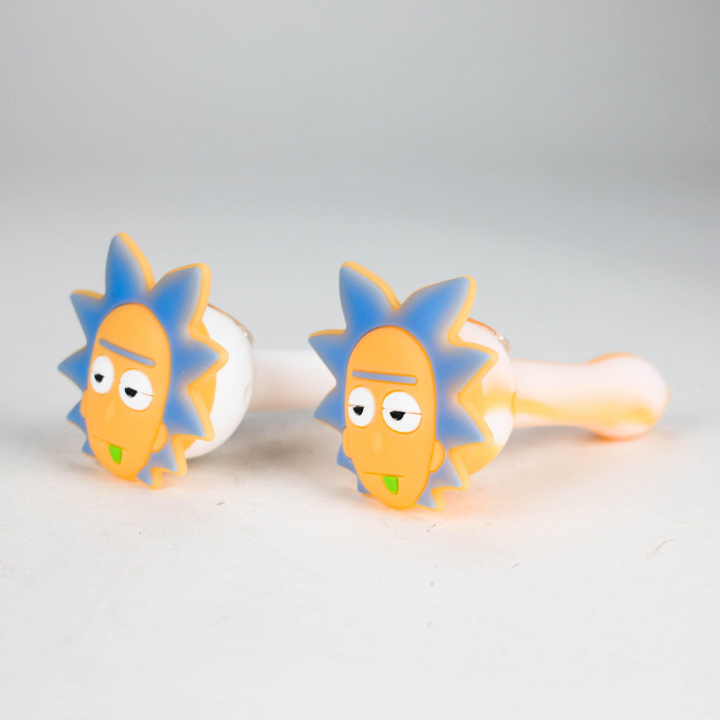4.5" Cartoon Silicone Hand Pipe with Glass Bowl [H58]