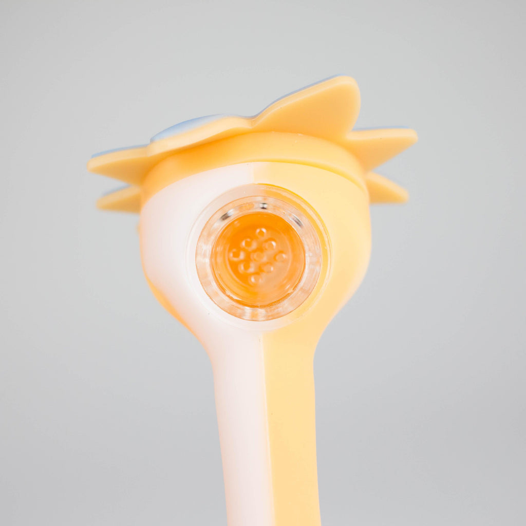 4.5" Cartoon Silicone Hand Pipe with Glass Bowl [H58]