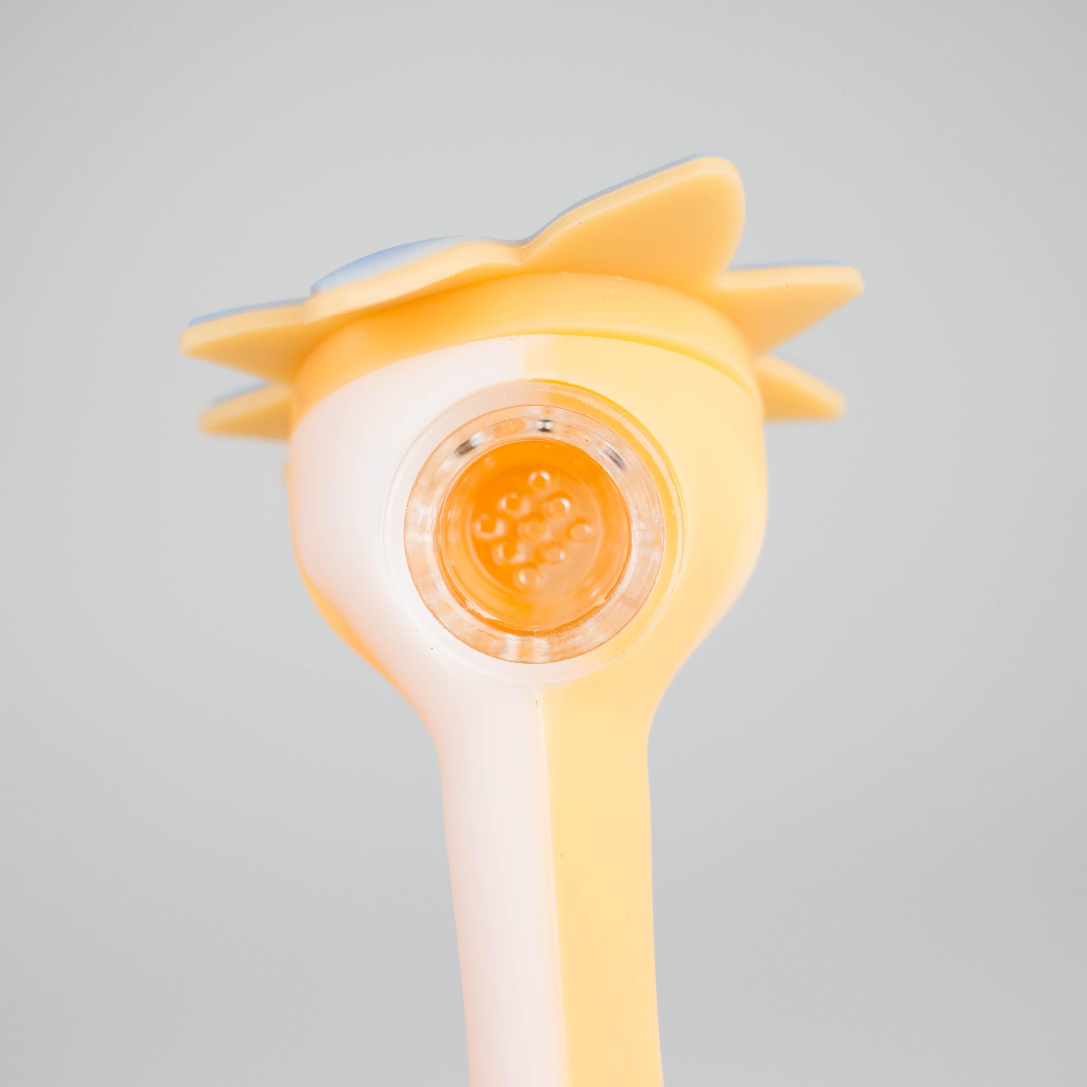 4.5" Cartoon Silicone Hand Pipe with Glass Bowl [H58]