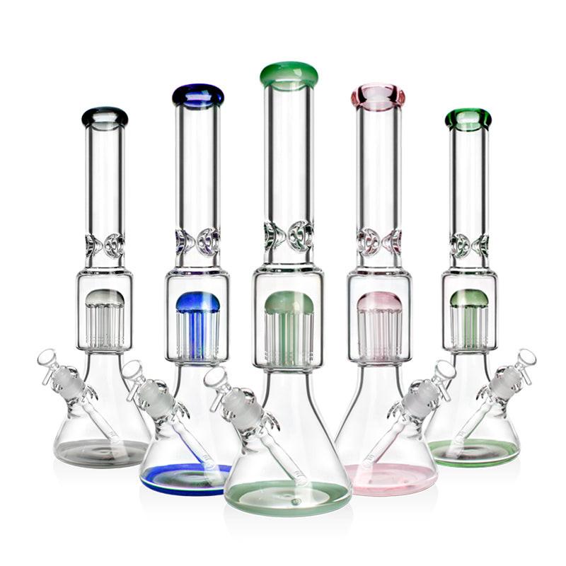 17.5" 9mm 12 Tree Arm Perc Beaker Bong