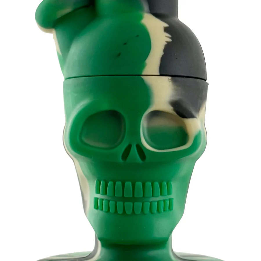 8" Skull Design Silicone Water Pipe – Assorted Colours