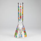 10″ Flower Design Glass Beaker Bong
