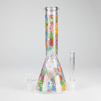 10″ Flower Design Glass Beaker Bong
