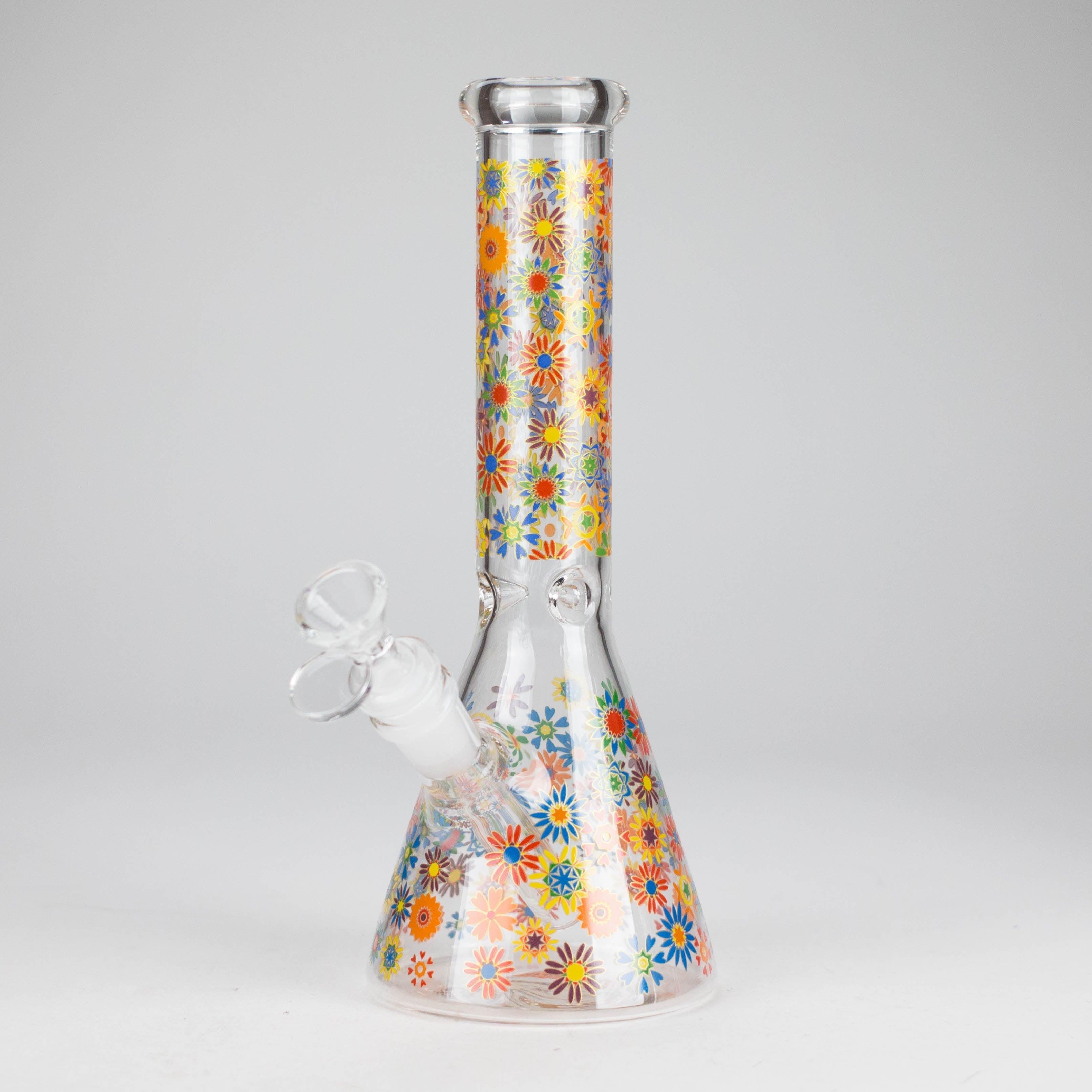 10″ Flower Design Glass Beaker Bong Secondary image