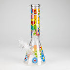 10″ Smile Flower Design Glass Beaker Bong