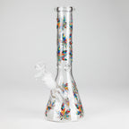 10" Leaves Design Glass Beaker Bong
