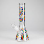 10" Leaves Design Glass Beaker Bong