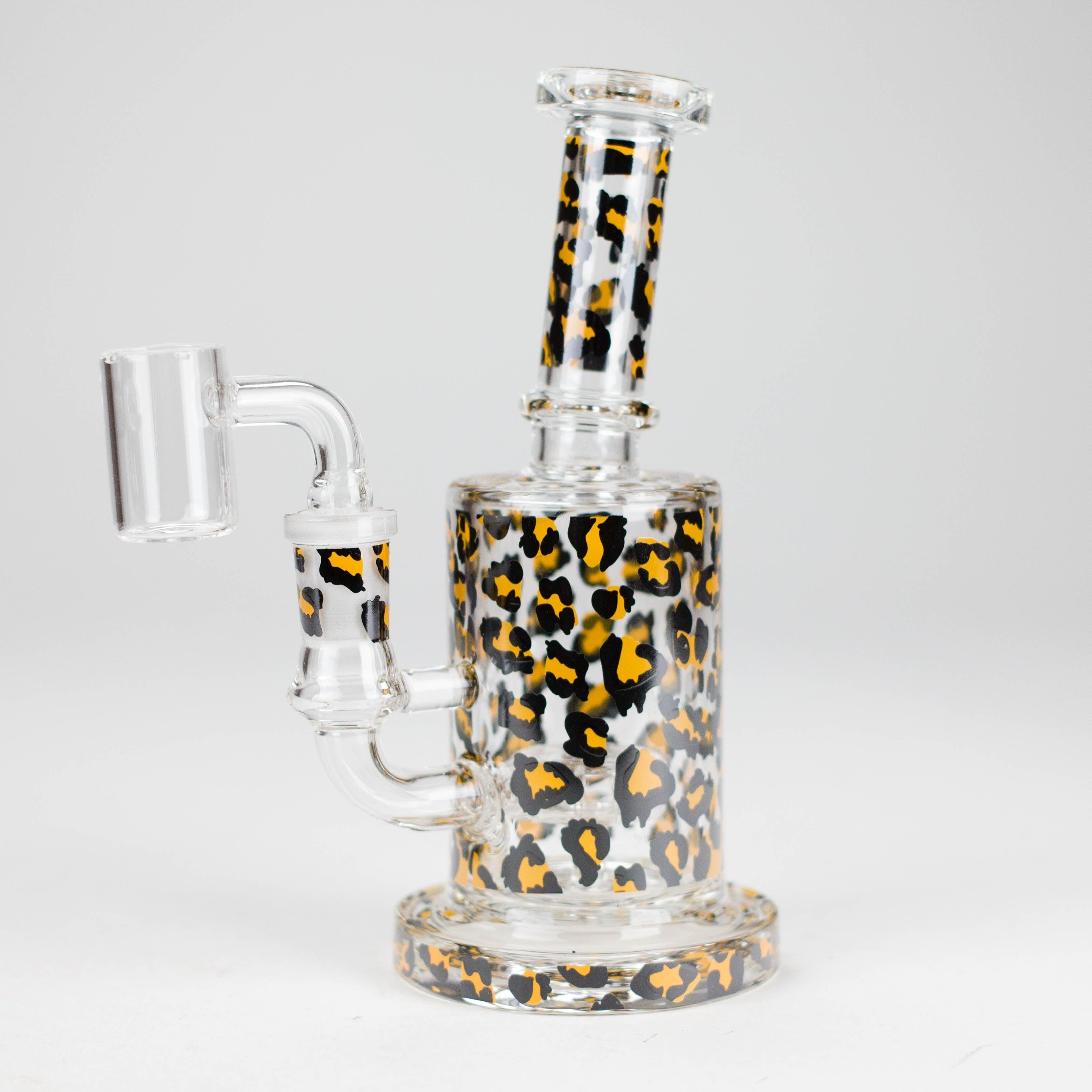 7″ 2-in-1 Leopard Print Rig with Perc – Banger & Bowl Included