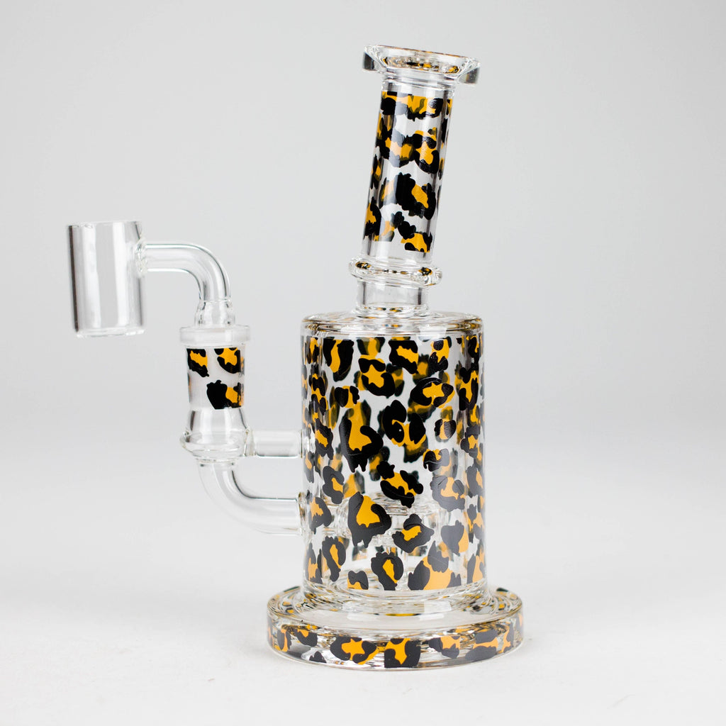 7″ 2-in-1 Leopard Print Rig with Perc – Banger & Bowl Included