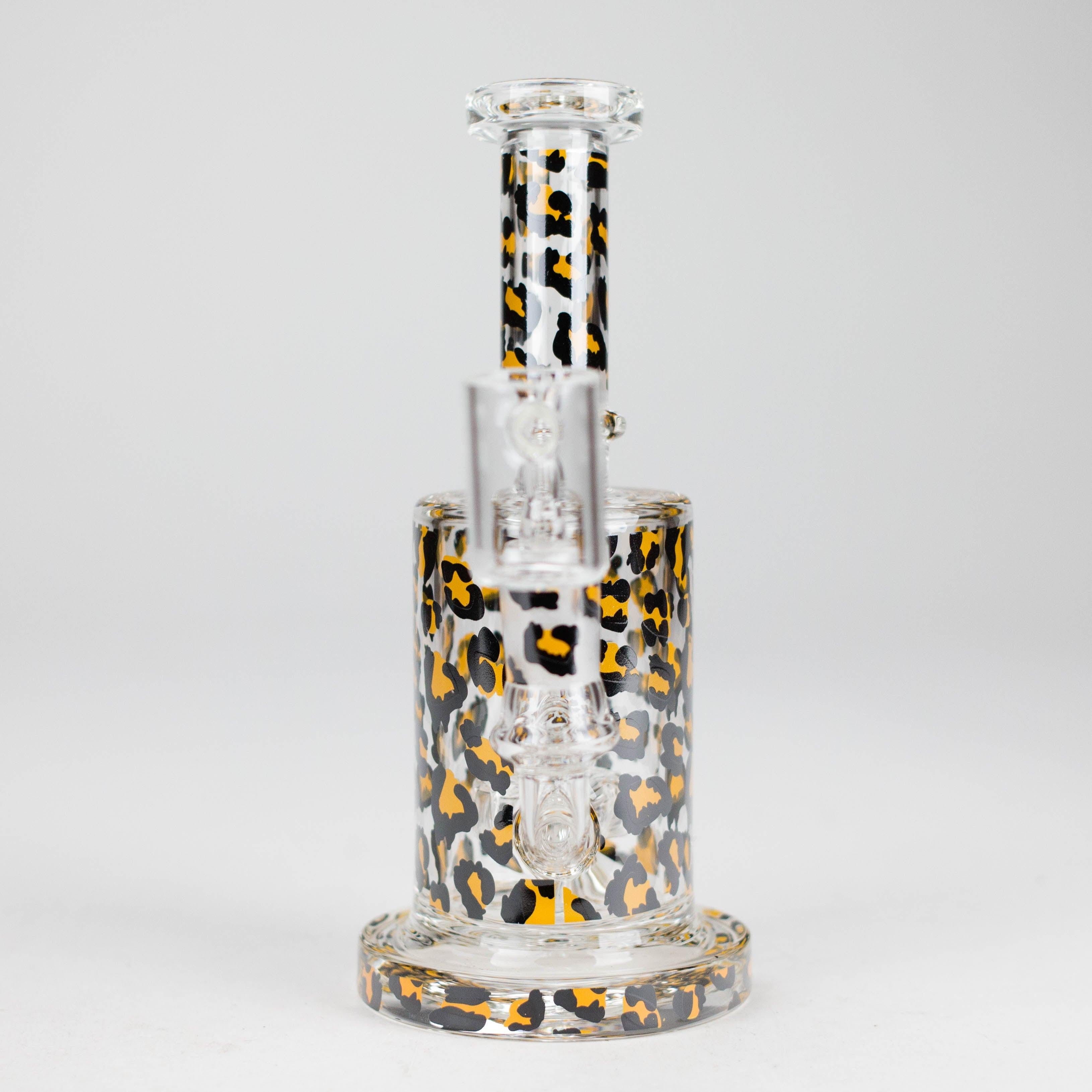 7″ 2-in-1 Leopard Print Rig with Perc – Banger & Bowl Included