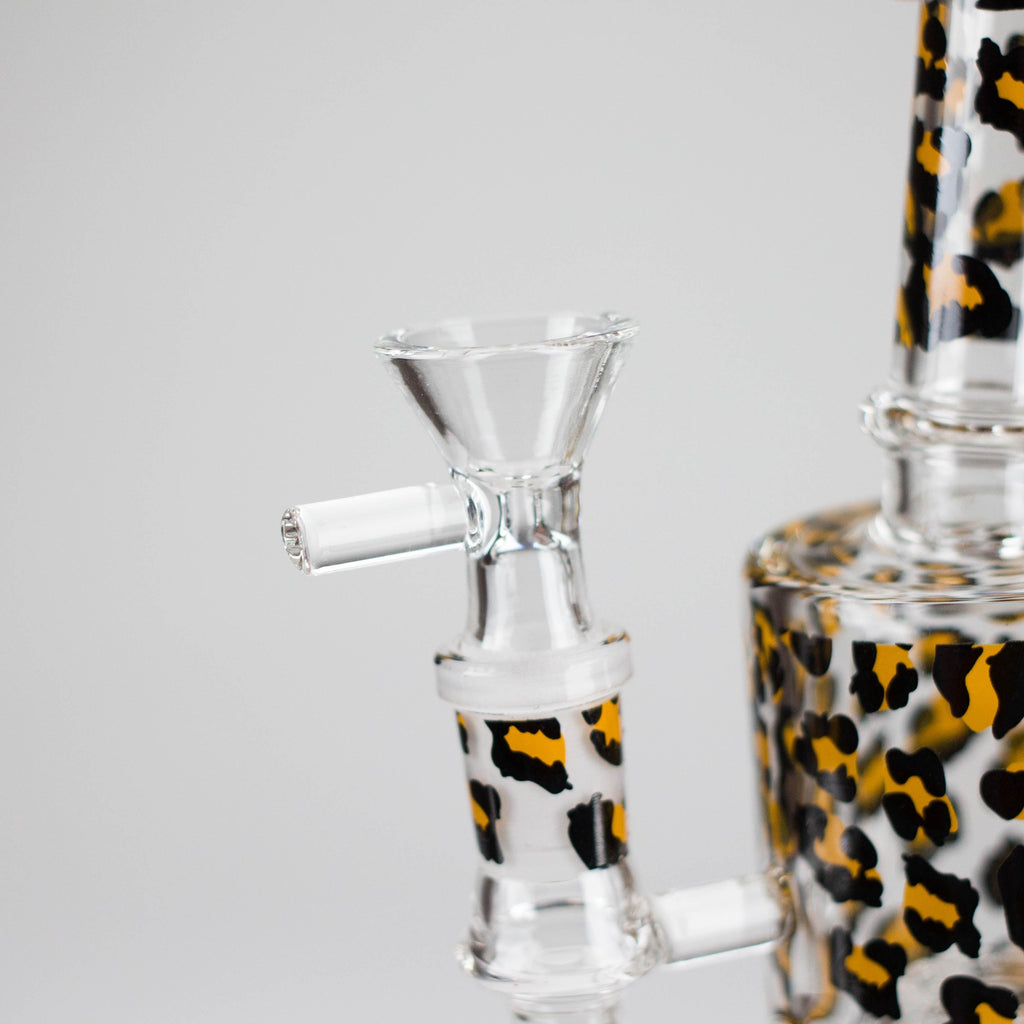7″ 2-in-1 Leopard Print Rig with Perc – Banger & Bowl Included