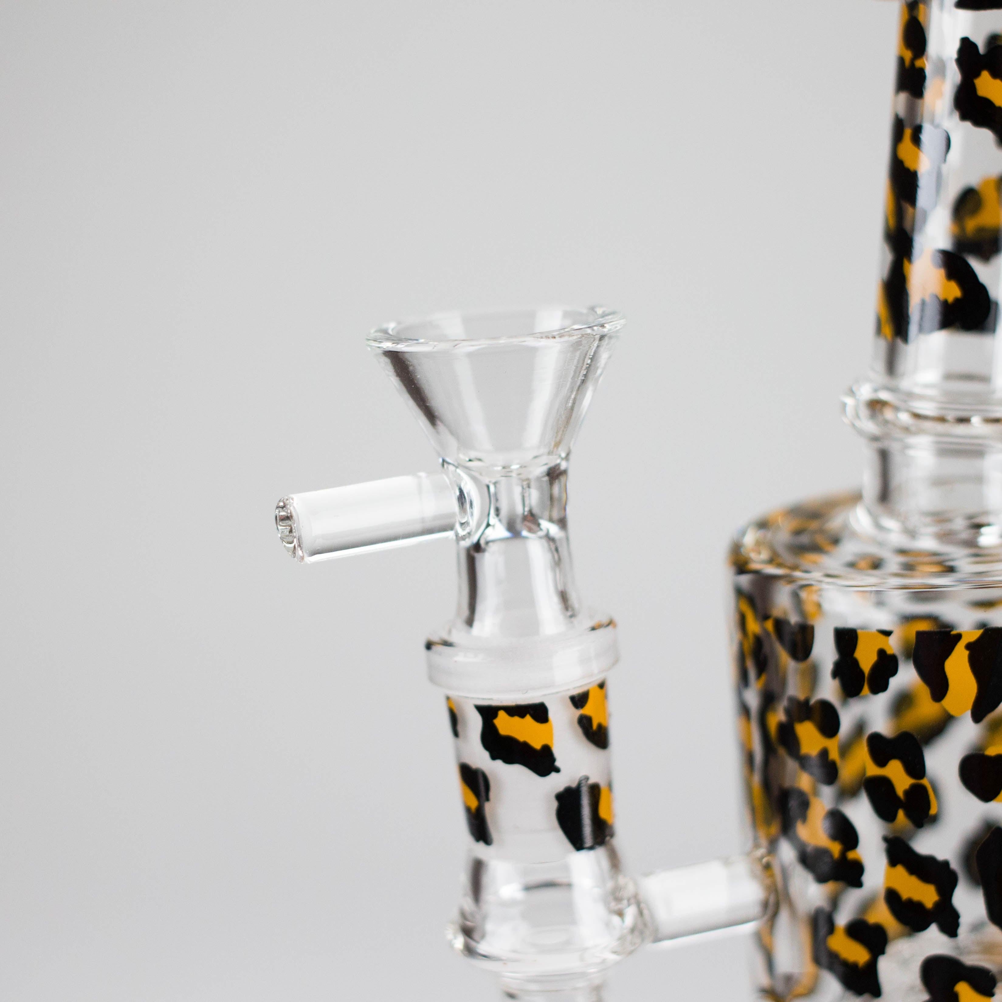 7″ 2-in-1 Leopard Print Rig with Perc – Banger & Bowl Included