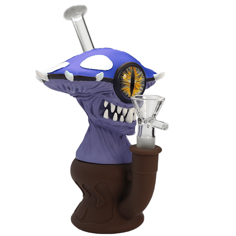 7″ Vinyl Mushroom Monster Water Pipe with 14mm Glass Bowl [SMKZ164] Secondary image