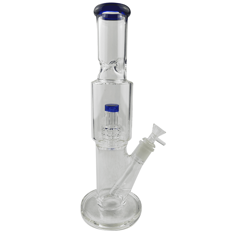 12″ Straight Tube Glass Bong Tire Percolator with Inline Ash Catcher (C2245) Main image