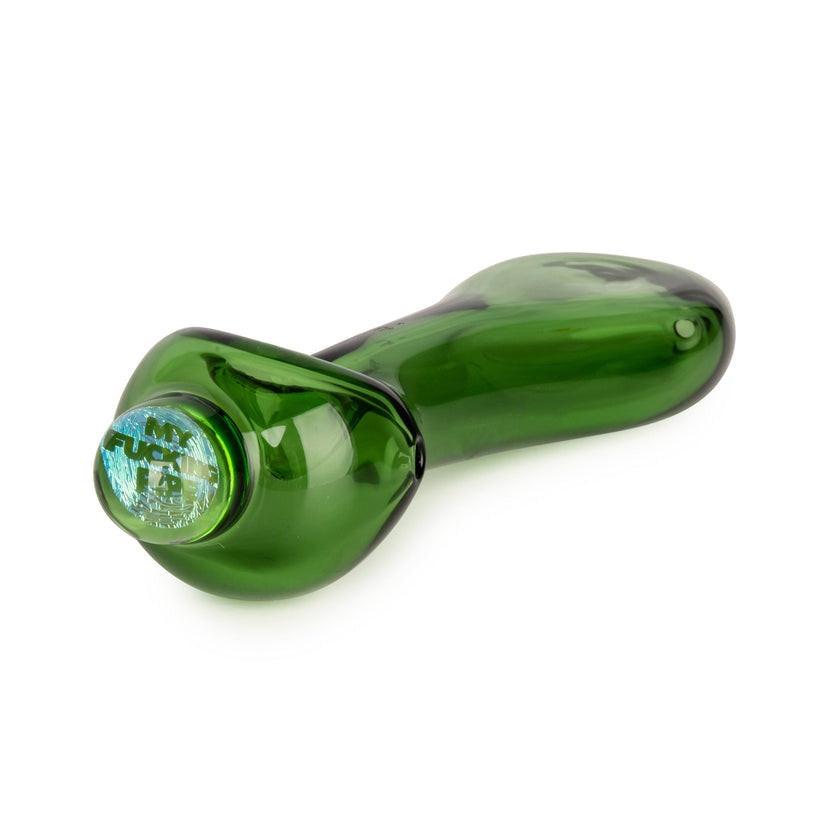 Red Eye Glass® | 4.25" Spoon Hand Pipe W/Flat Mouthpiece & Dichroic Image Marble (Assorted) Main image
