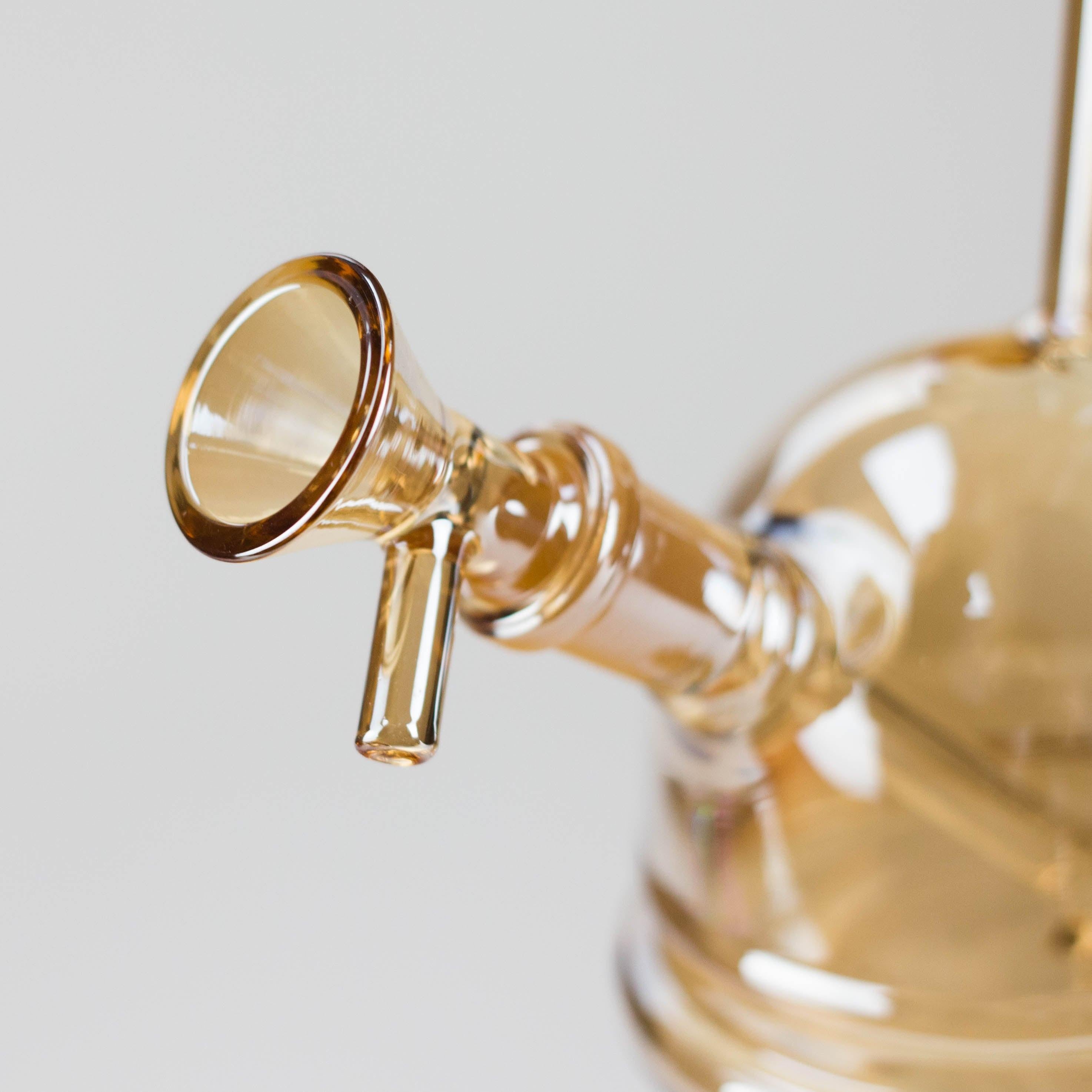 7" Solid Color Electroplate Glass Bubbler