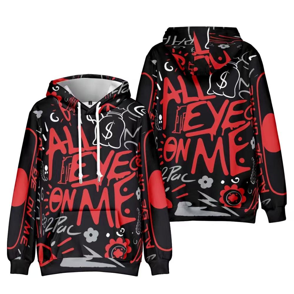 “All Eye On Me” Graphic Hoodie - Black & Red Main image