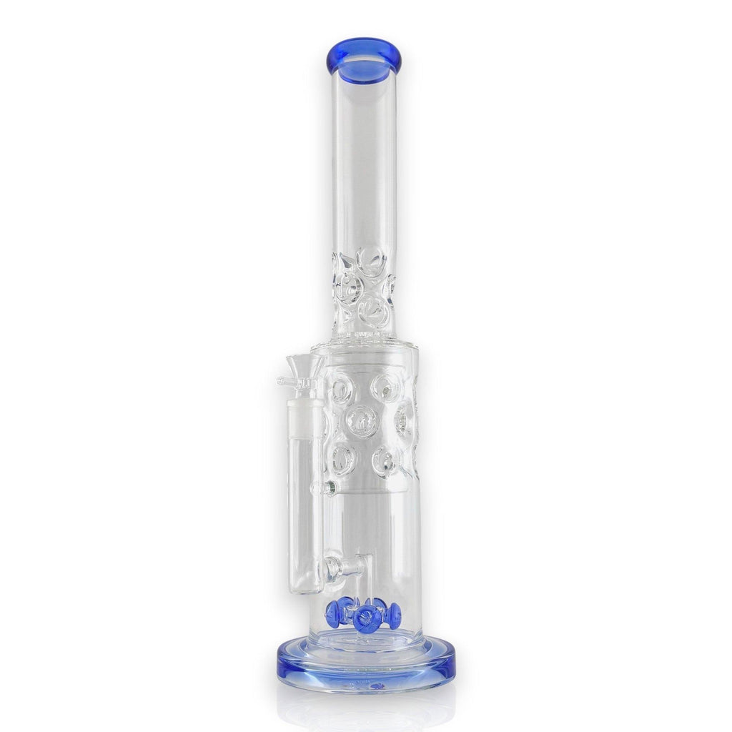 16" Straight Shooter Water Pipe with Screw Percolators - Blue