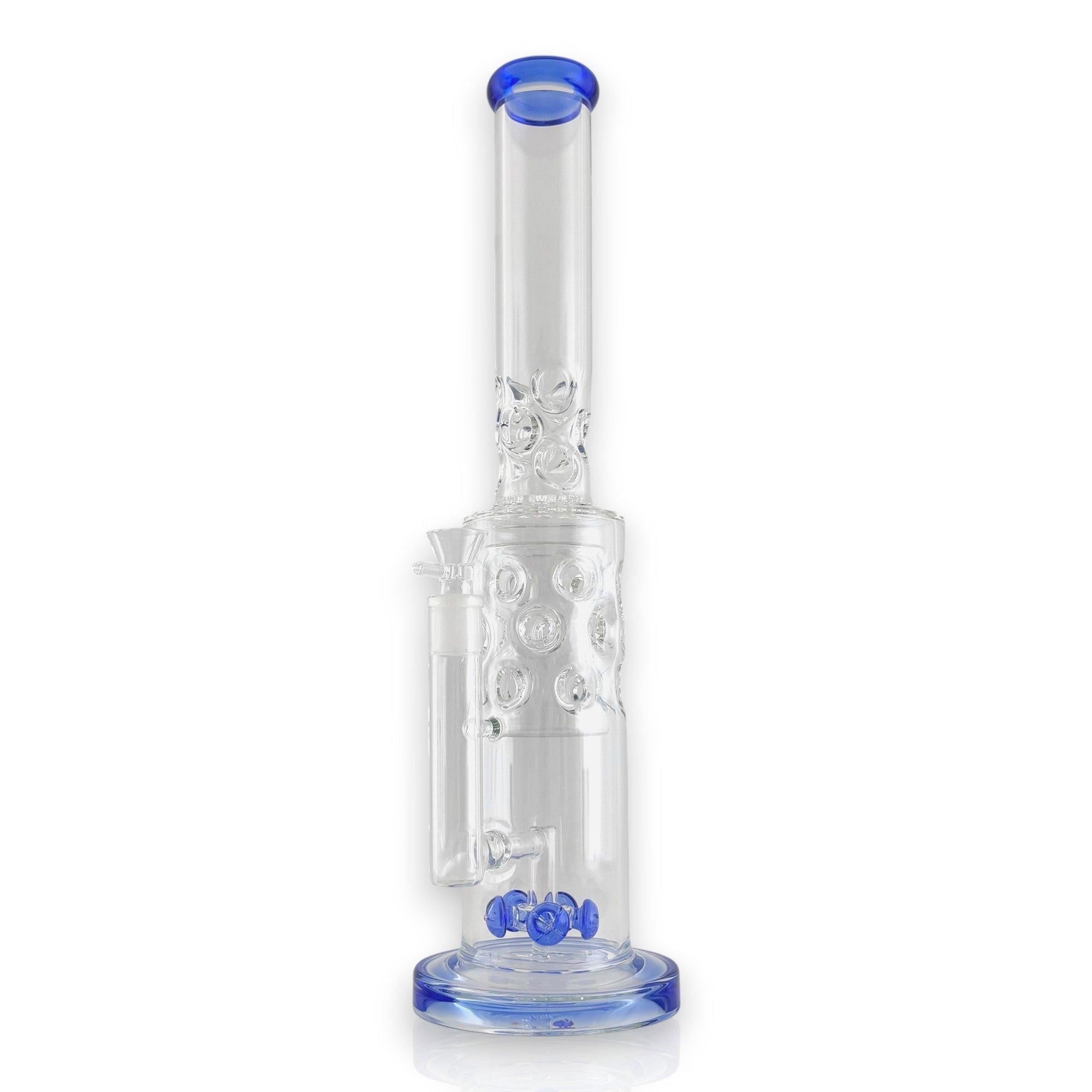 16" Straight Shooter Water Pipe with Screw Percolators - Blue