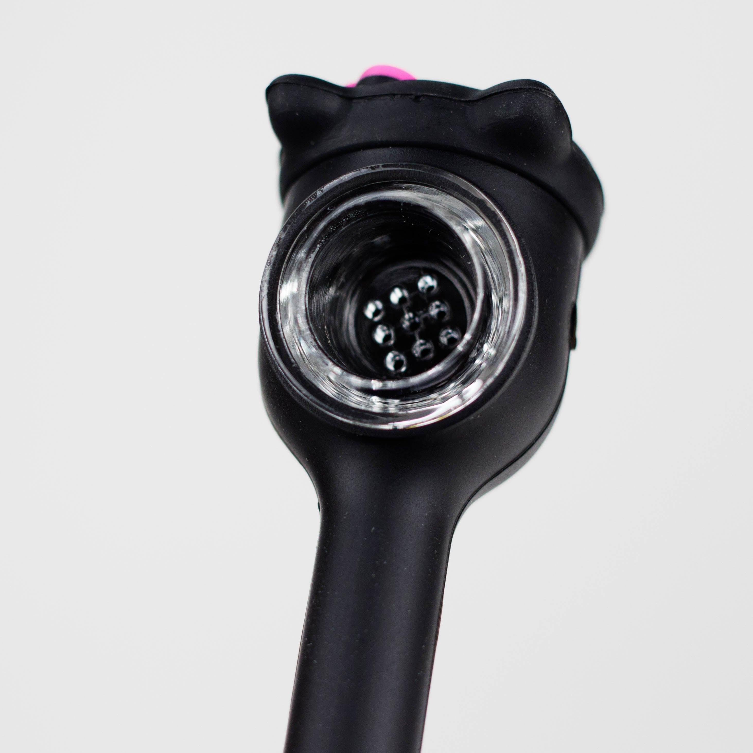4" Kitty Design Silicon and Glass pipe