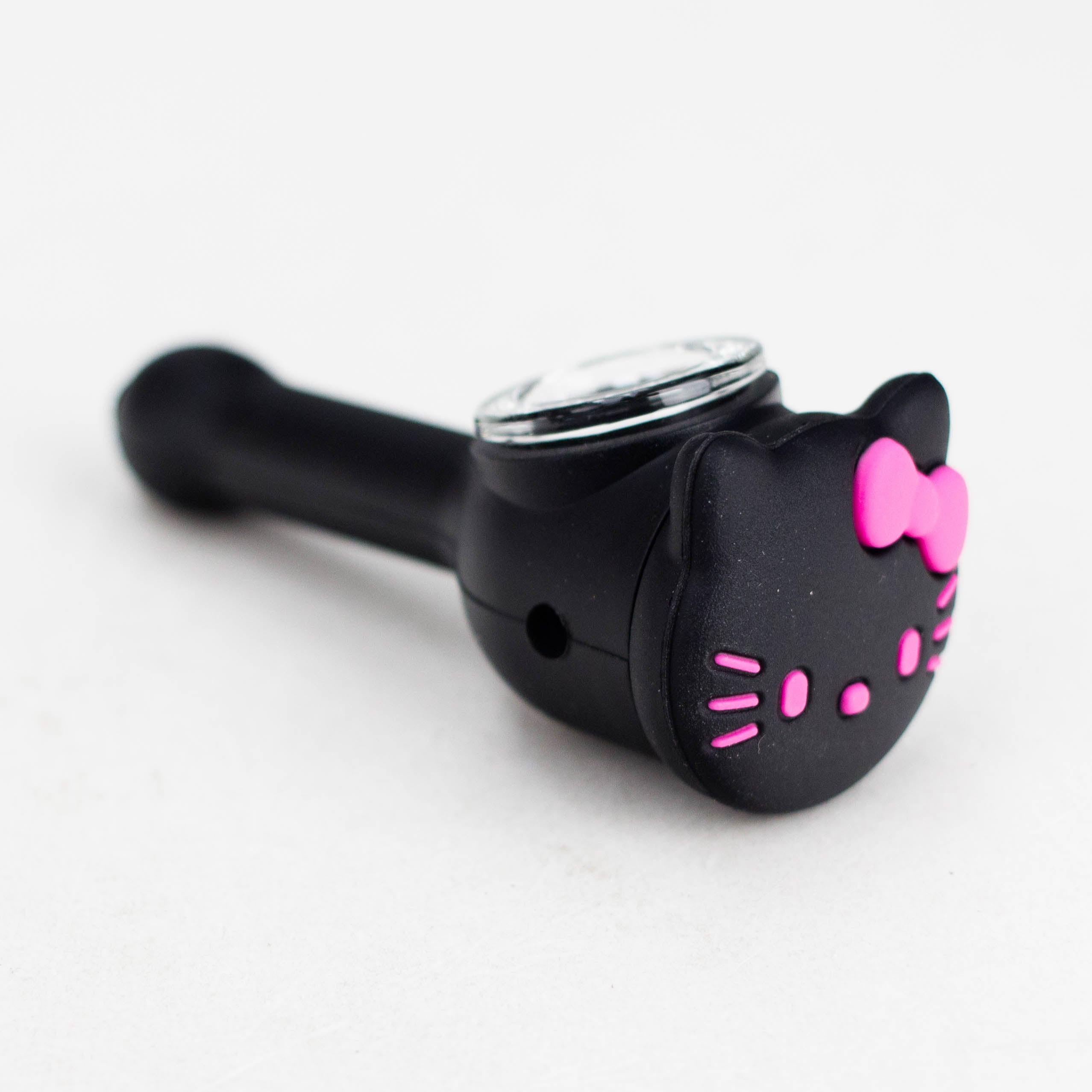 4" Kitty Design Silicon and Glass pipe
