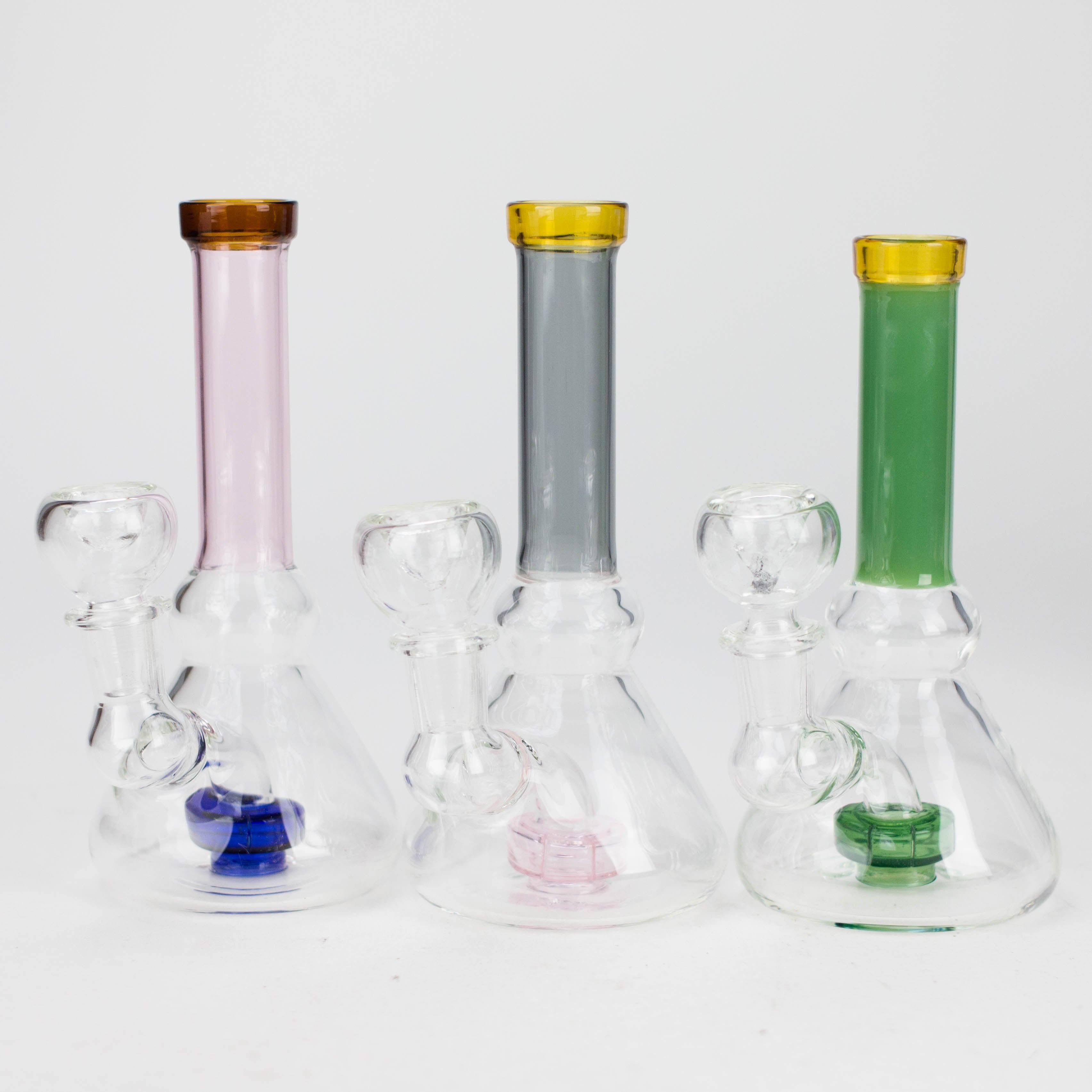 6" Cone difuser assorted bong | 14mm Bowl Joint | Stemless Design Main image