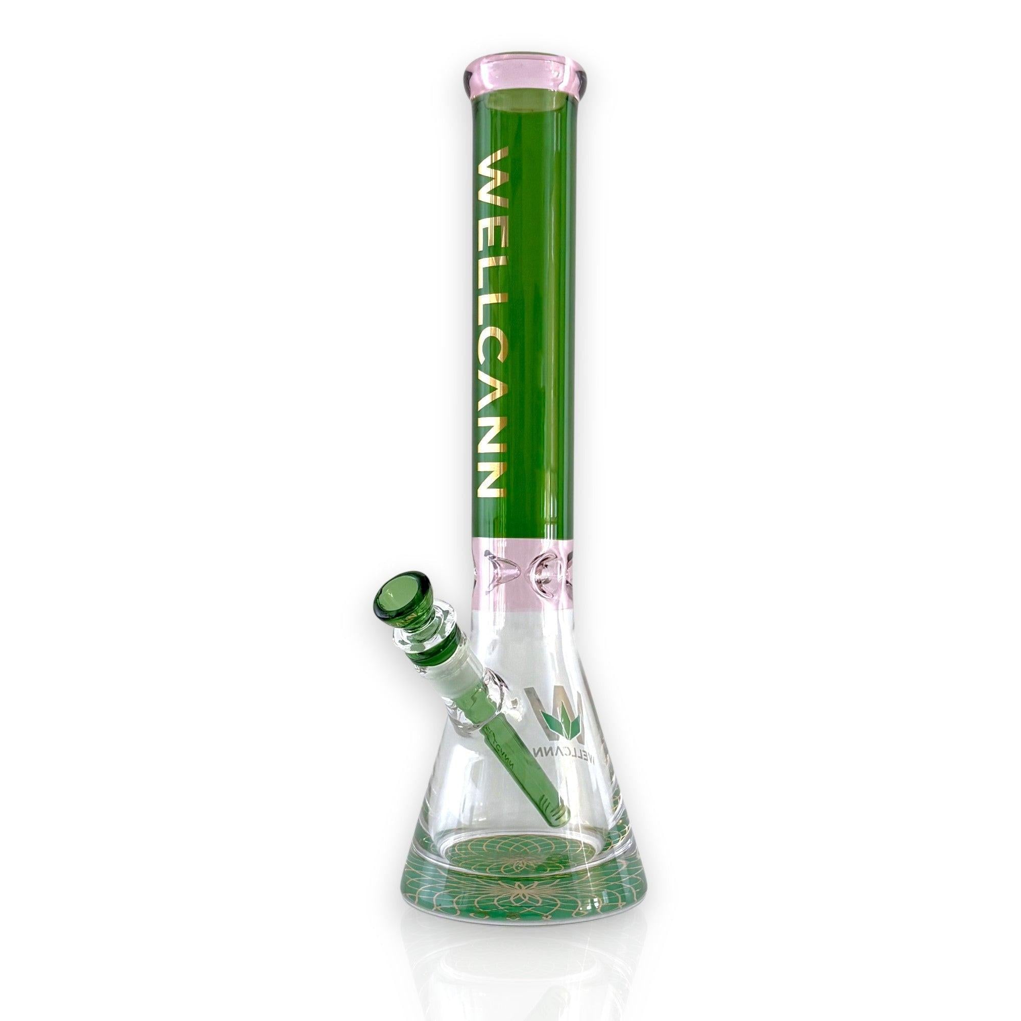 Wellcann | 16" Heavy-Duty 7MM Beaker Water Pipe – Extra Thick Base-Green Main image