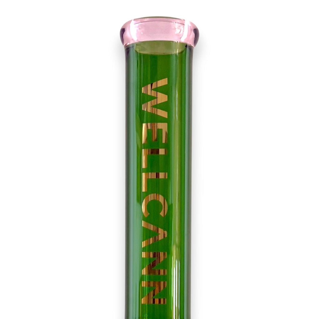 Wellcann | 16" Heavy-Duty 7MM Beaker Water Pipe – Extra Thick Base-Green