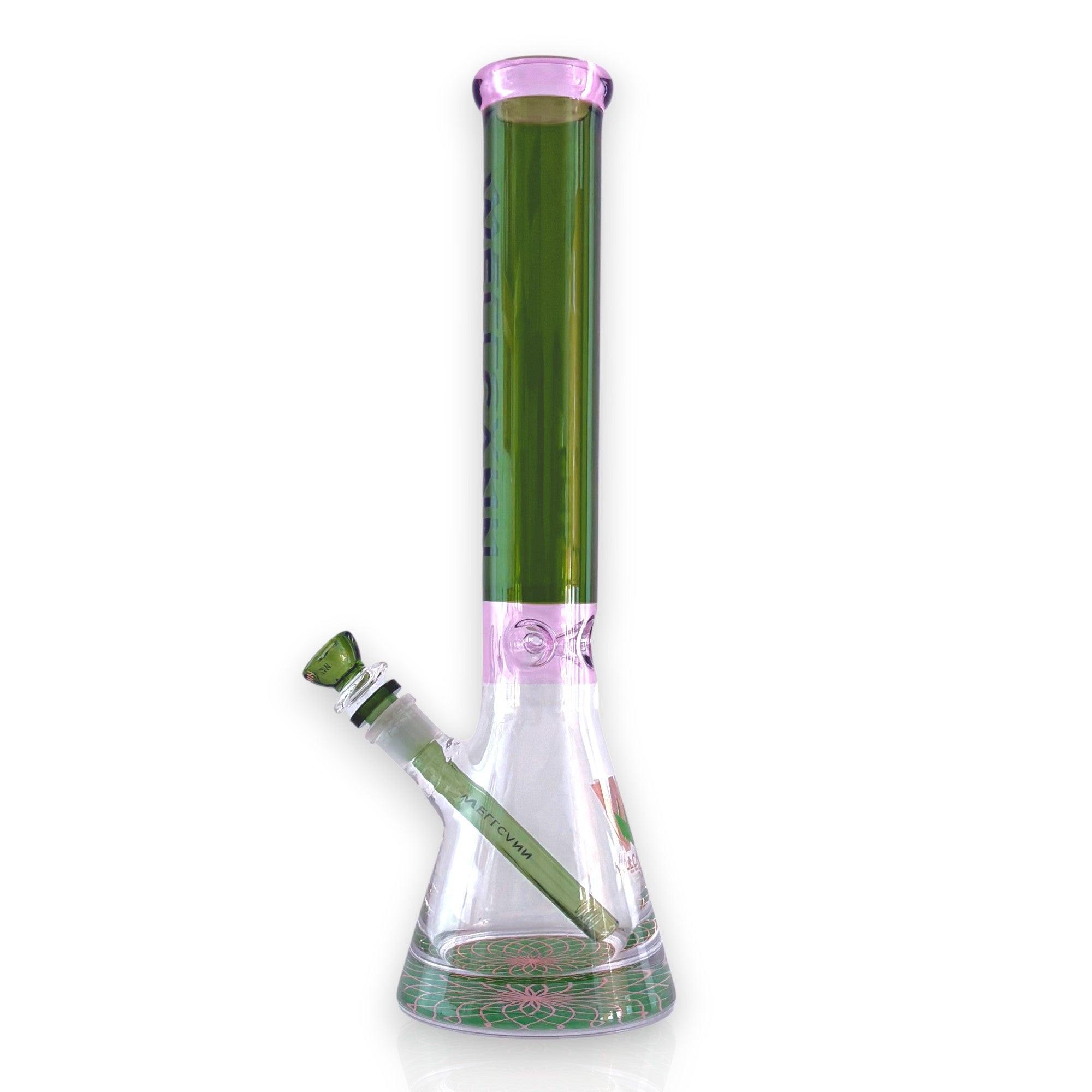 Wellcann | 16" Heavy-Duty 7MM Beaker Water Pipe – Extra Thick Base-Green Secondary image