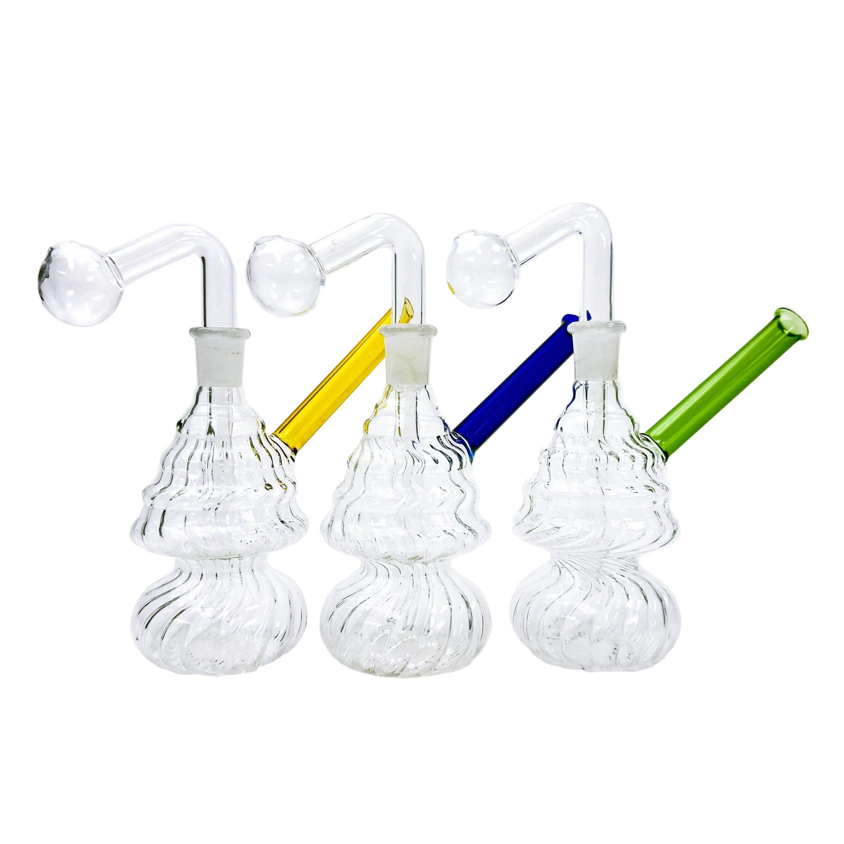 7" Wrinkled Oil Burner Water Bong – Assorted Colors Main image