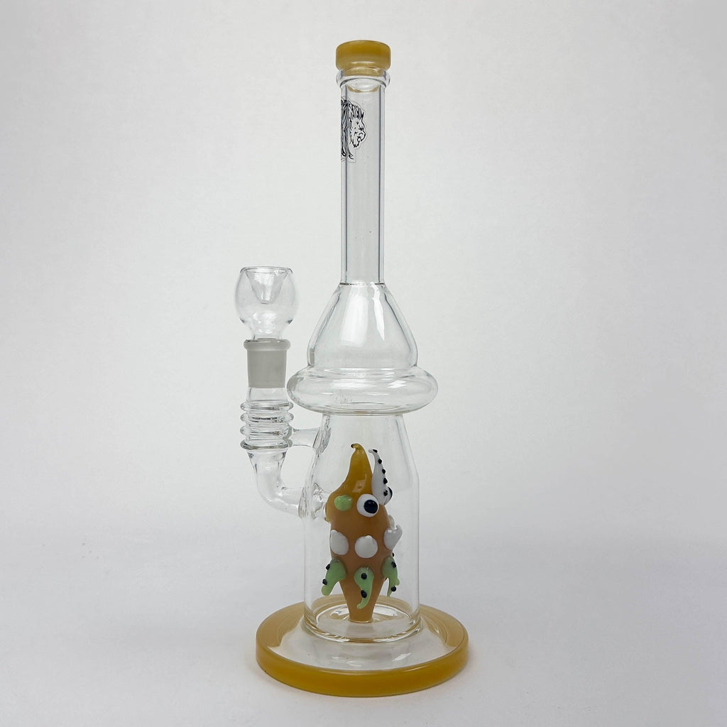 12" Yellow Fish Glass Bong
