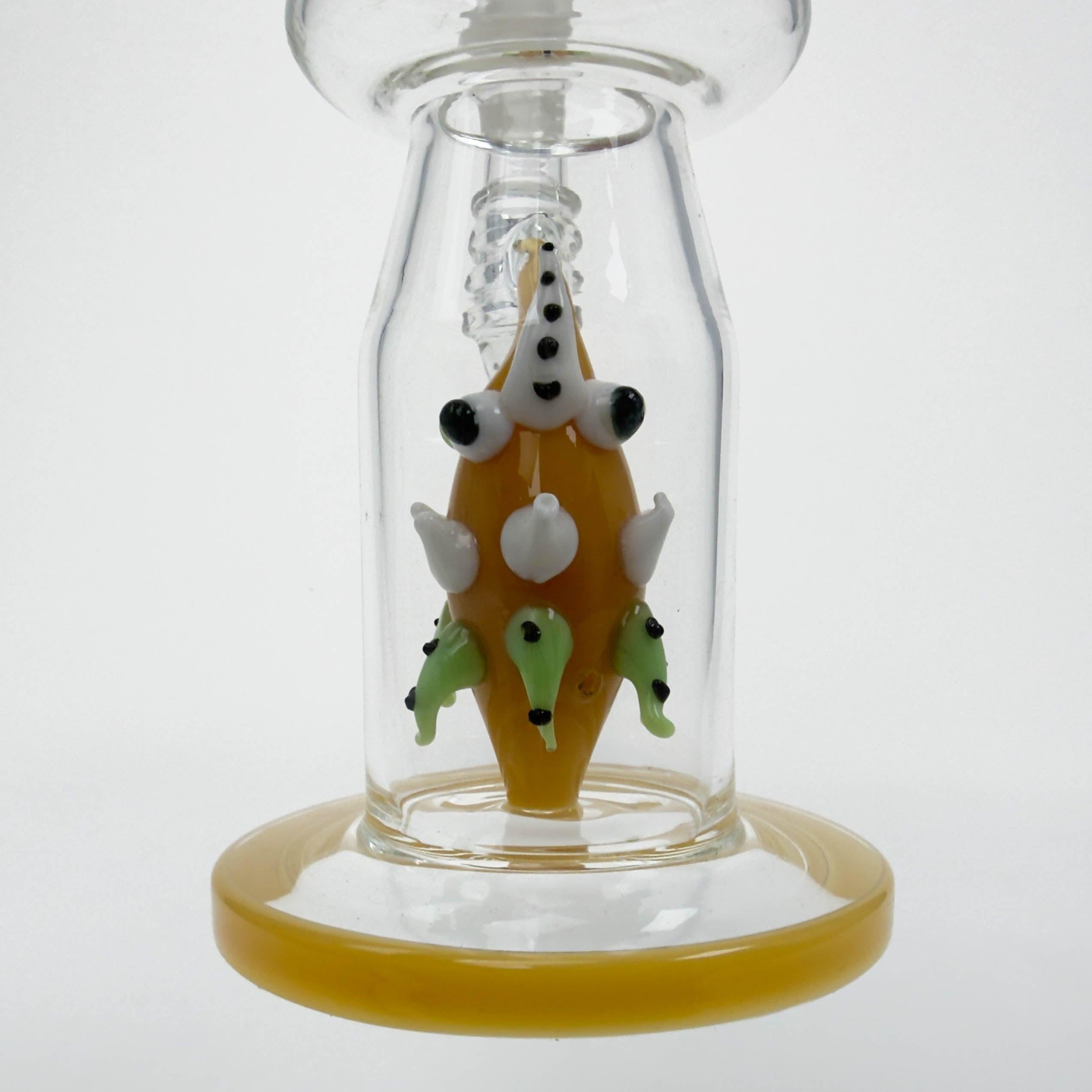 12" Yellow Fish Glass Bong