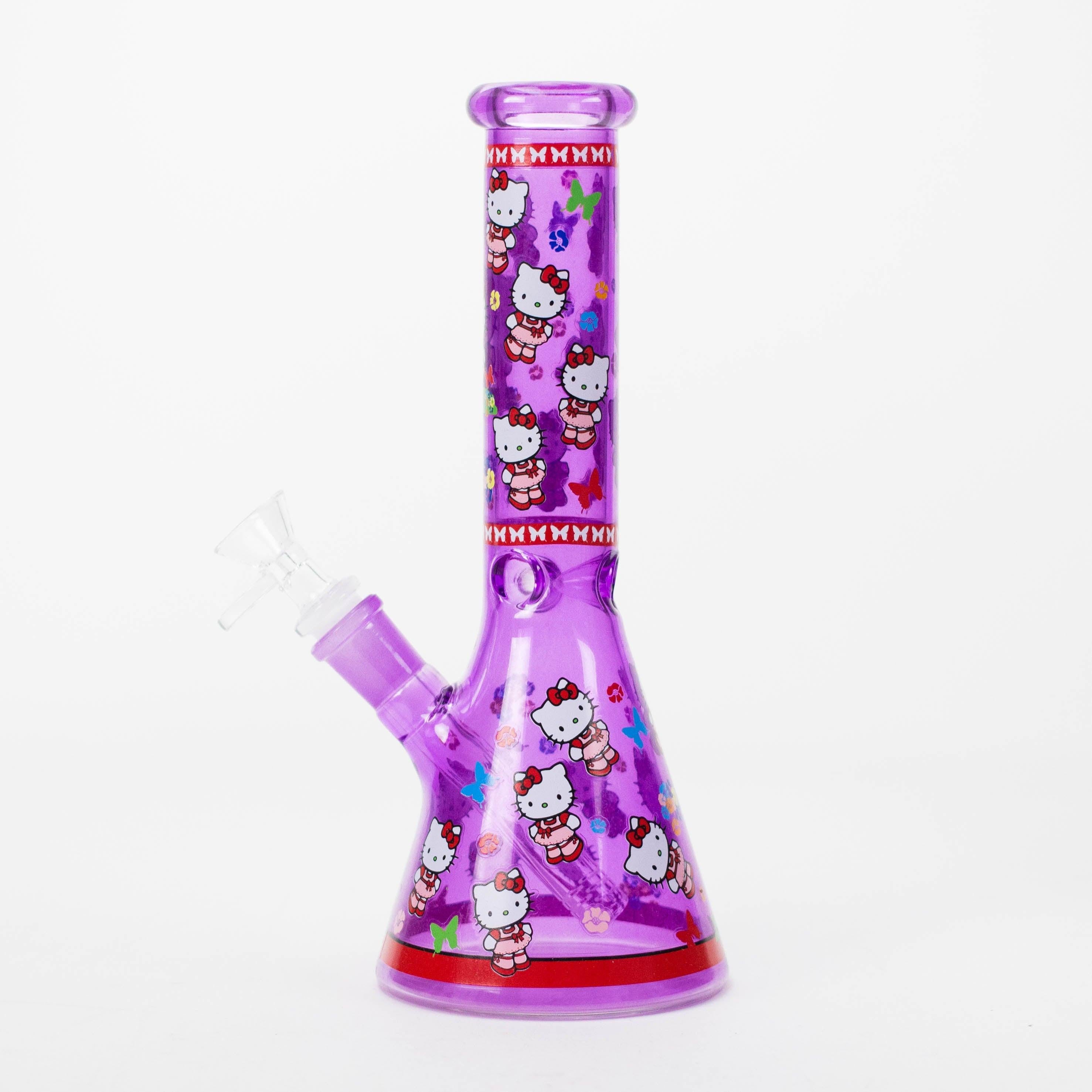 10" Glass Beaker Bong With New Kitty Design Secondary image