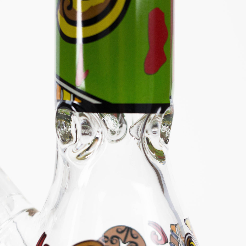 14" 7mm Glass Bong With Abstract Art Design