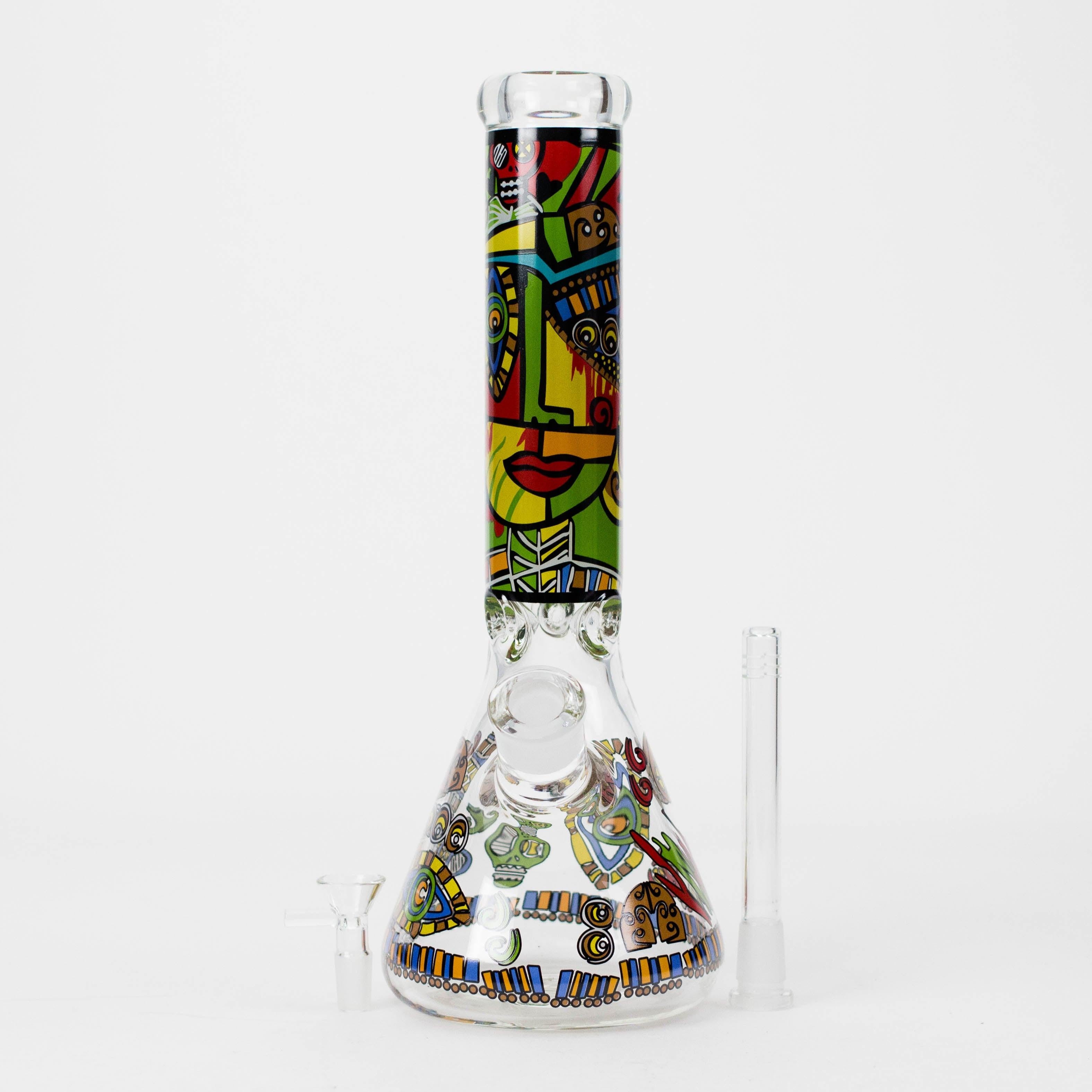 14" 7mm Glass Bong With Abstract Art Design Secondary image