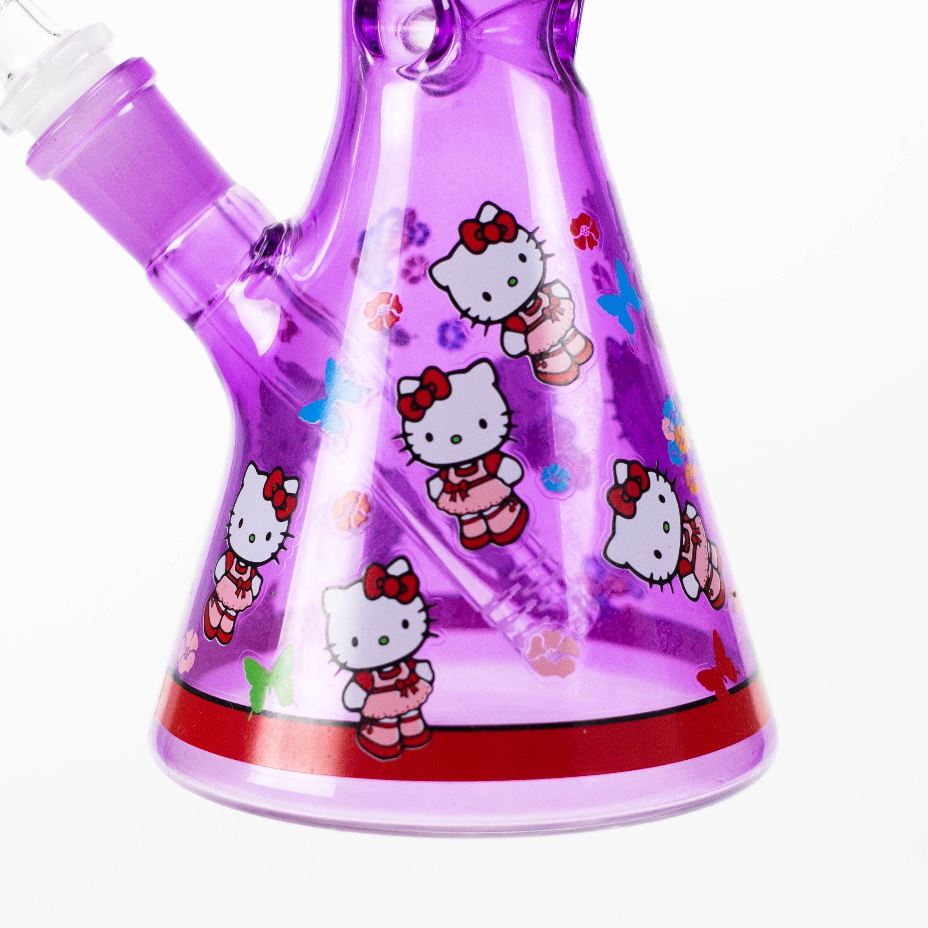 10" Glass Beaker Bong With New Kitty Design
