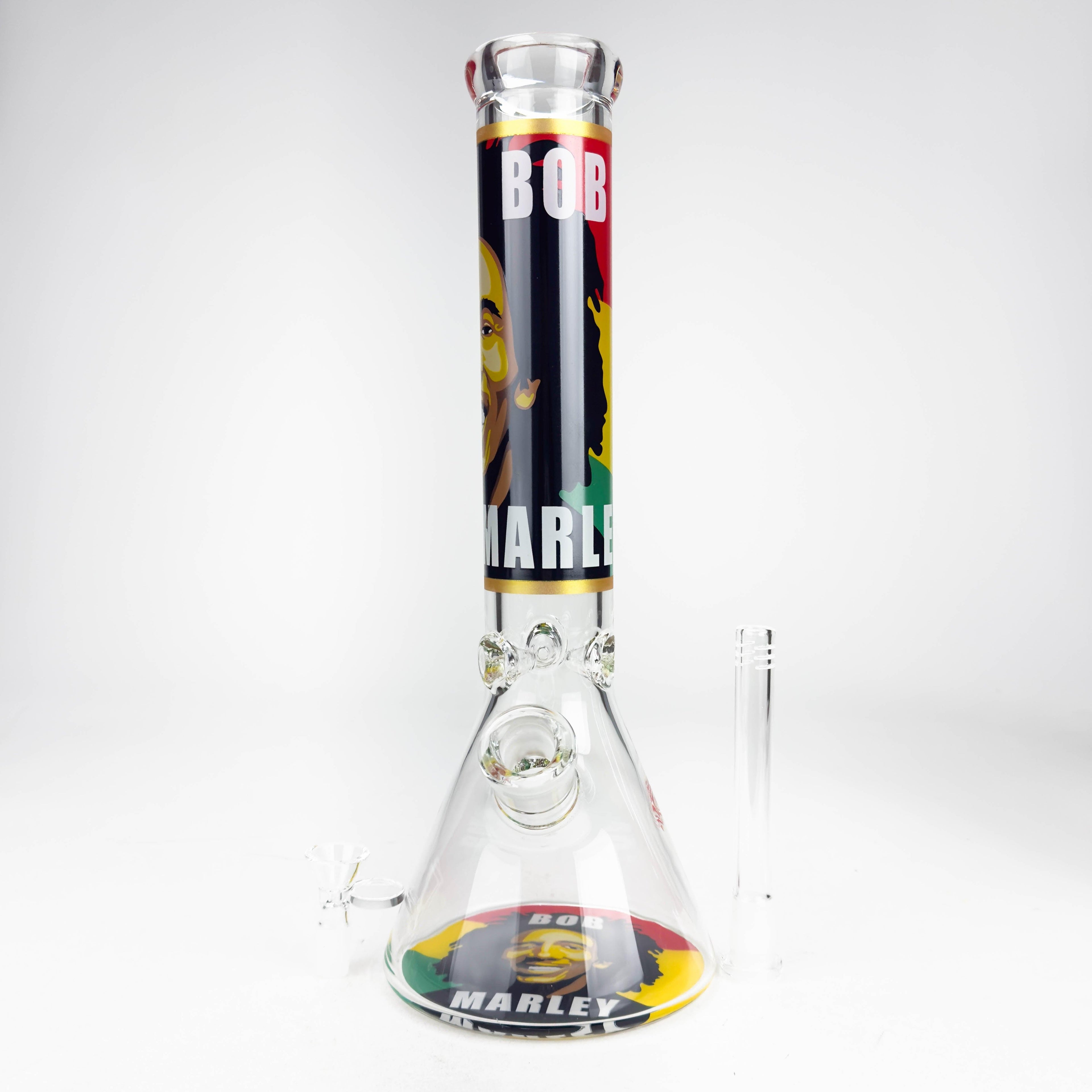 14" BM Design Glass Bong – 7mm Thick with Ice Catcher