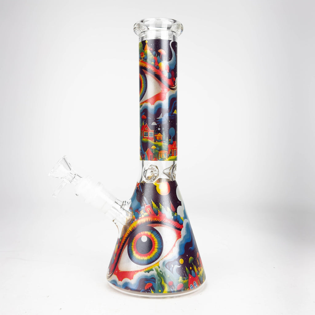 10″ Eyes Design Glass Beaker Water Pipe