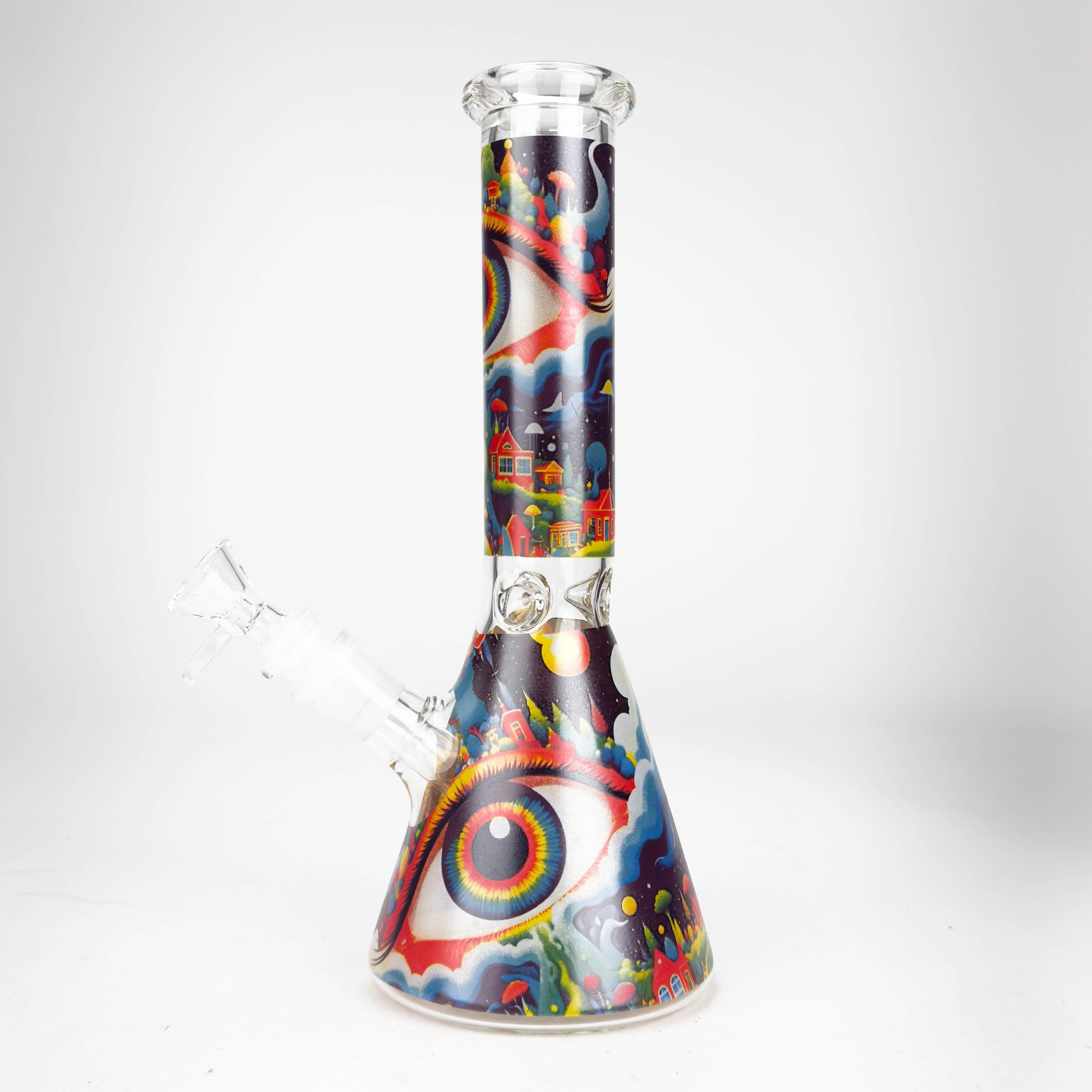 10″ Eyes Design Glass Beaker Water Pipe