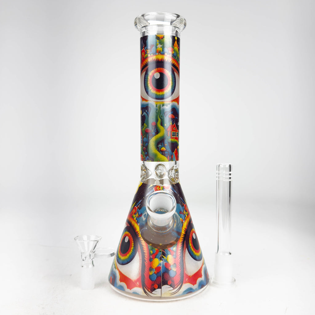 10″ Eyes Design Glass Beaker Water Pipe