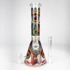 10″ Eyes Design Glass Beaker Water Pipe