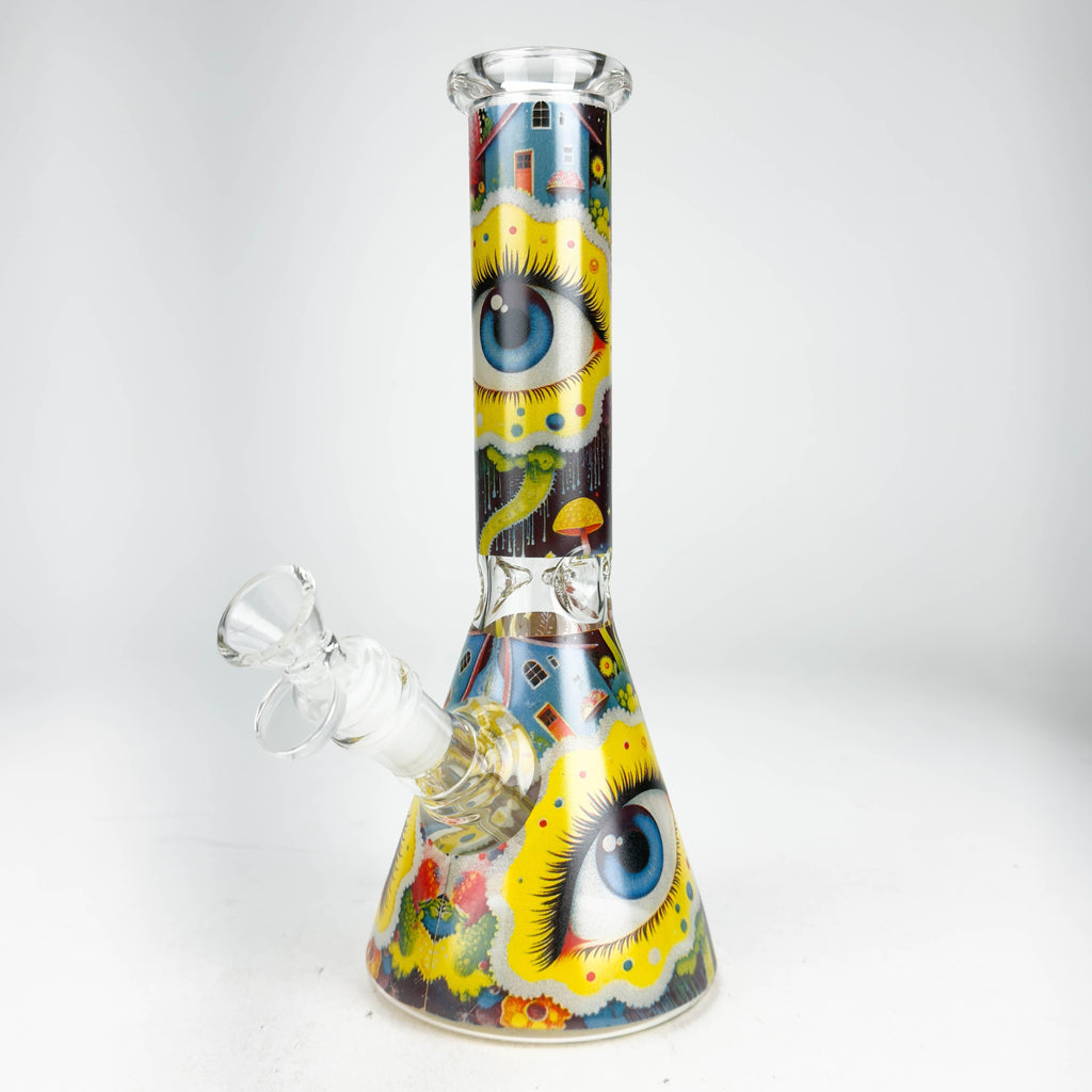 10″ Eyes Design Glass Beaker Water Pipe