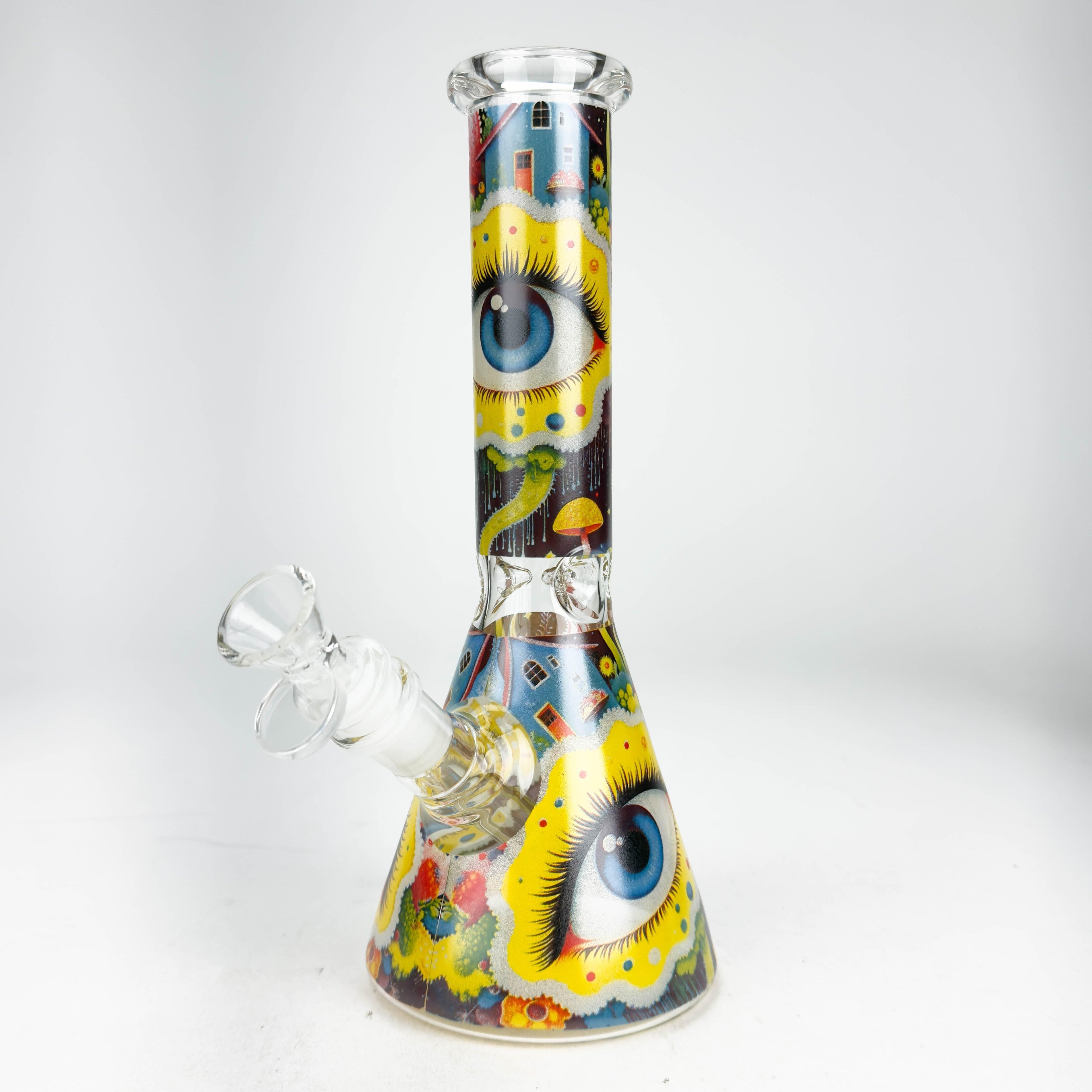 10″ Eyes Design Glass Beaker Water Pipe