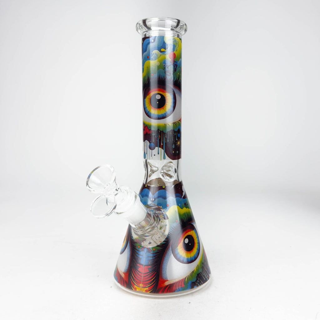 10″ Eyes Design Glass Beaker Water Pipe
