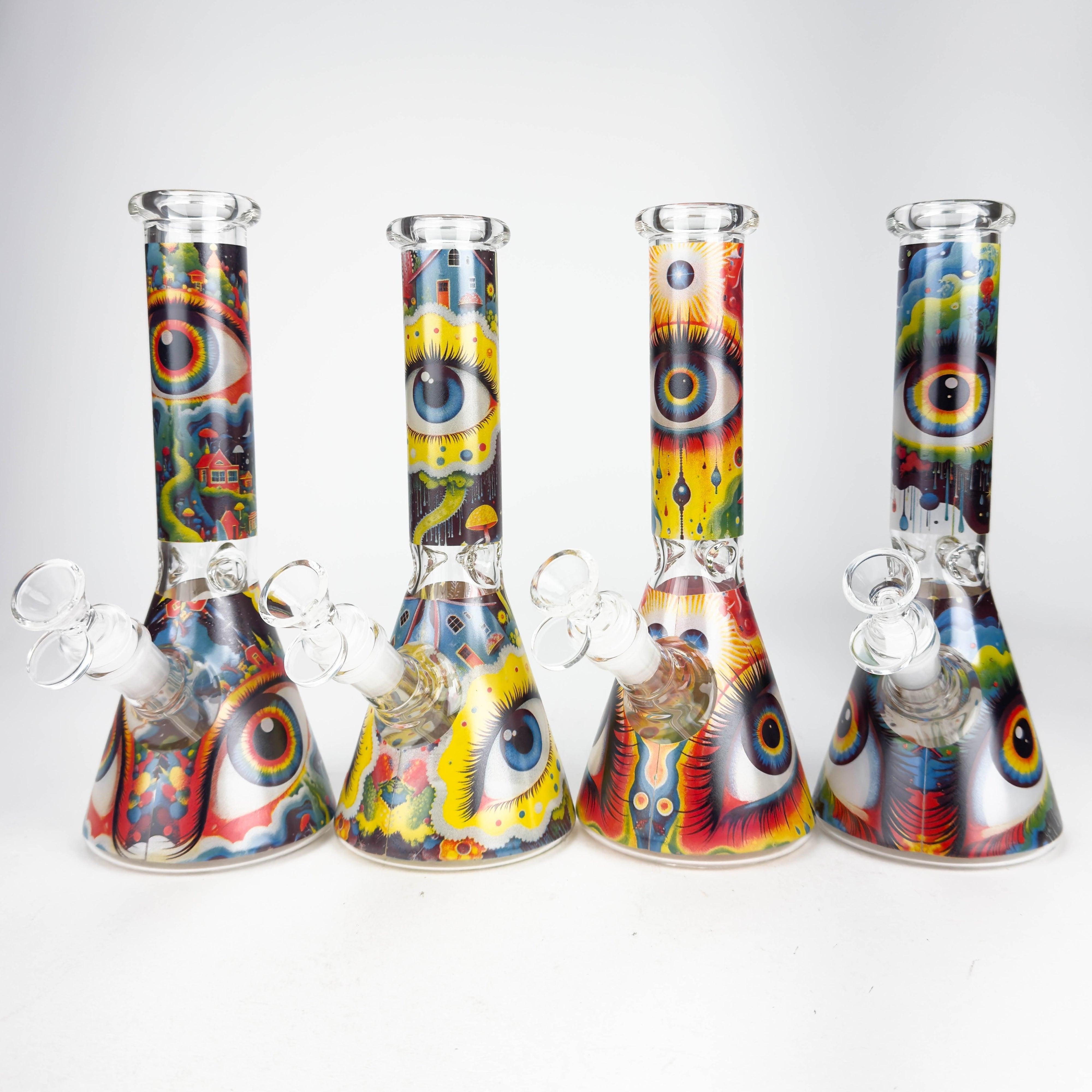 10″ Eyes Design Glass Beaker Water Pipe Main image