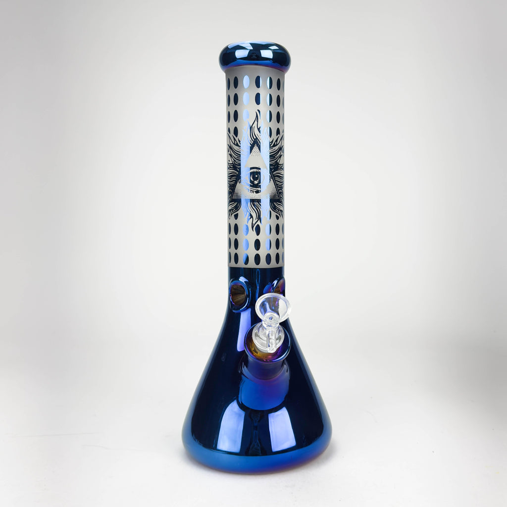 14" Eye Design Glass Bong – 7mm Thick with Ice Catcher