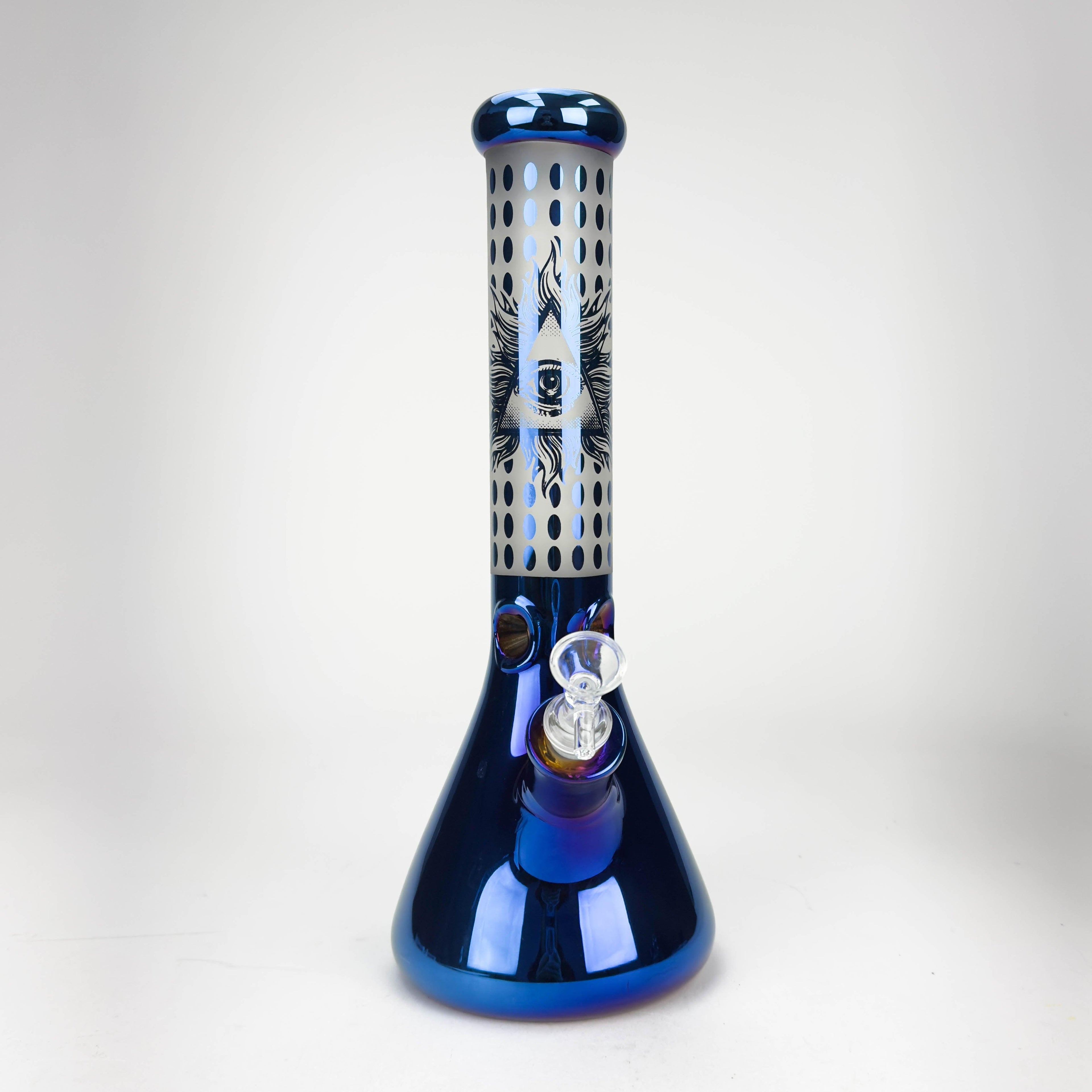 14" Eye Design Glass Bong – 7mm Thick with Ice Catcher