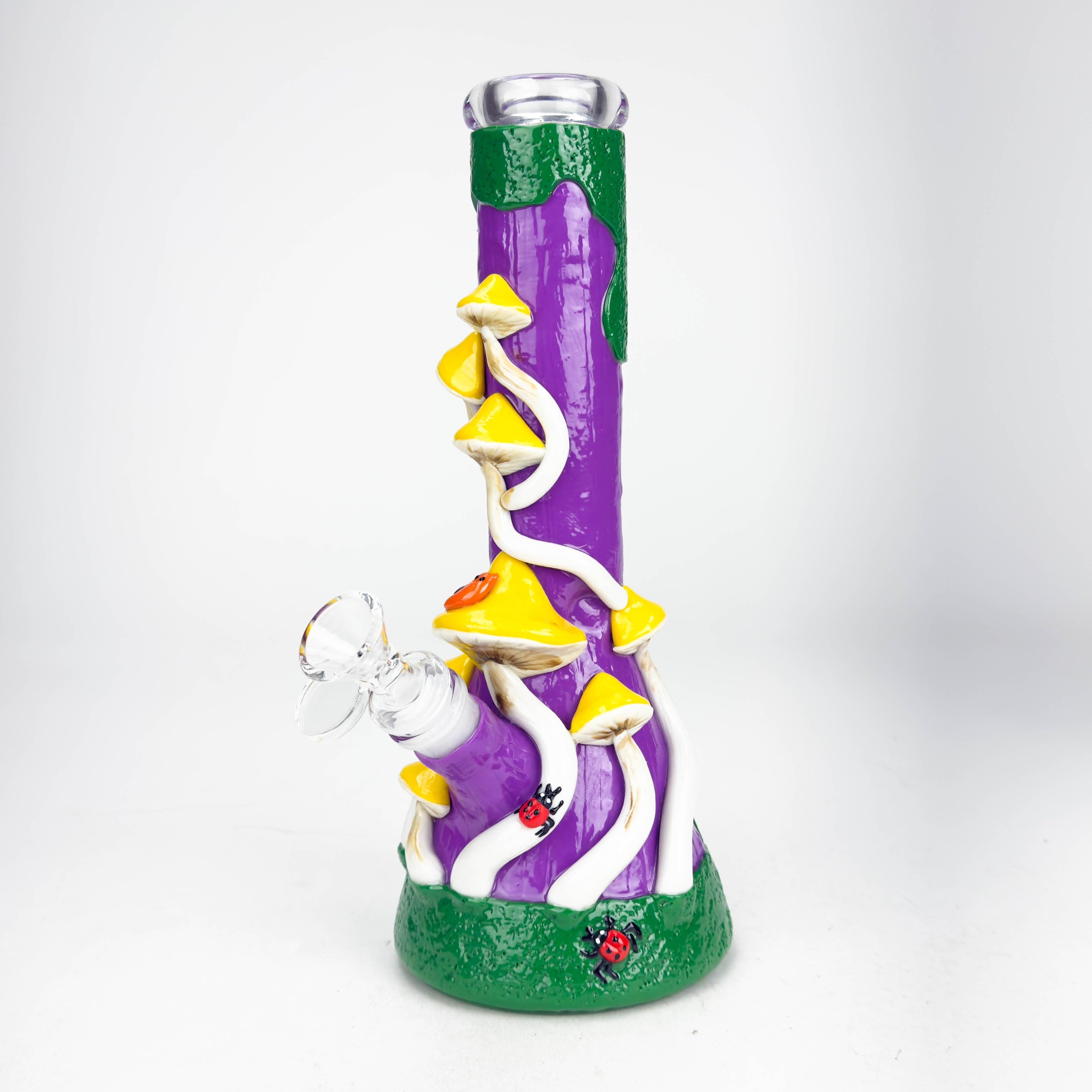 10" 3D Mushroom Design Glass Beaker Bong